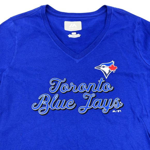 Majestic Womens Toronto Blue Jays MLB Baseball Short Sleeve T-Shirt-3 Sizes-NWT - Picture 2 of 5